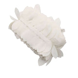 50ft | 4inch Ivory Leaf Petal Taffeta Ribbon Sash, Artificial DIY Fabric Garlands