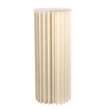 40inch Ivory Cylinder Display Column Stand, Pillar Pedestal Stand With Top Plate#whtbkgd