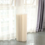 40inch Ivory Cylinder Display Column Stand, Pillar Pedestal Stand With Top Plate