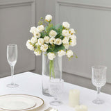 2 Pack | 12inch Ivory Artificial Open Rose Flower Arrangements