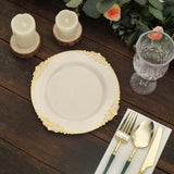 10 Pack | 8inch Round Plastic Dessert Salad Plates In Vintage Ivory