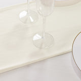 Ivory Premium Scuba Polyester Table Runner, Wrinkle Free Table Linen