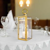 22inch Gold Vintage Top Stainless Steel Candle Lantern Centerpiece Outdoor Metal Patio Lantern