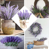 4 Bushes | 14inch Artificial Lavender Lilac Flower Plant Stems Greenery Bouquet