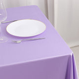 70" Lavender Premium Scuba Wrinkle Free Square Tablecloth, Lilac Scuba Polyester Tablecloth