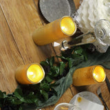 Set of 3 | Metallic Gold Flameless Candles | Battery Operated LED Pillar Candle Lights with Remote Timer - 4"|6"|8"