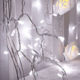 10ft Cool White 300 LED Icicle Curtain Fairy String Lights with 8 Modes