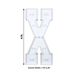 4ft White Large Marquee Light Up Number X Mosaic Balloon Frame Pre-Cut Foam Board 10 Warm White