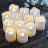 12 Pack | White Flameless Candles LED | Battery Operated Votive Candles