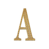 6inches Gold Decorative Rhinestone Alphabet Letter Stickers DIY Crafts - A#whtbkgd