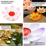 10 Pack | Colorful Lotus Flower Floating Tea Light Candle Lanterns