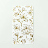 50 Pack White 2-Ply Paper Party Napkins with Gold Magnolia Flowers Print