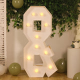 4ft White Large Marquee Light Up Number & Mosaic Balloon Frame Pre-Cut Foam Board 10 Warm White