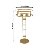 46inch Tall Gold Metal Grand Halo Top Flower Display Stand Pedestal, Large Open Frame