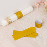 50 Pack Gold Glitter Paper Napkin Holders, 1.5inch Disposable Napkin Rings