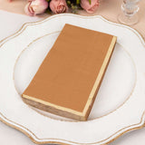 50 Pack Terracotta Soft 2 Ply Disposable Party Napkins with Gold Foil Edge