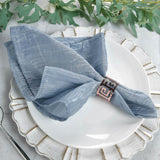 5 Pack | Dusty Blue Accordion Crinkle Taffeta Dinner Napkins | 20x20Inch