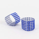 10 Pack Royal Blue Diamond Rhinestone Napkin Ring With Velcro