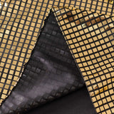 5 Pack Shiny Black Gold Foil Cloth Dinner Napkins Disco Mirror Ball Theme, Polyester Table Napkins