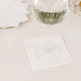 50 Pack 5x5inch White Soft 2-Ply Disposable Cocktail Napkins, Paper Beverage Napkins