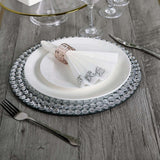 Silver Foil White Airlaid Soft Linen-Feel Paper Dinner Napkins, Disposable Hand Towels - Scroll