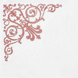 20 Pack White Linen-Feel Beverage Napkins with Rose Gold Fleur Vintage Print#whtbkgd