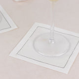 50-Pack Cotton Cocktail Napkins White 4.5"x4.5" - Disposable Napkins for Luxury Party