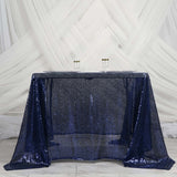 90" x 90" Navy Blue Premium Sequin Square Overlay