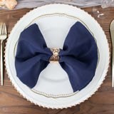 5 Pack | Navy Blue 200 GSM Premium Polyester Dinner Napkins