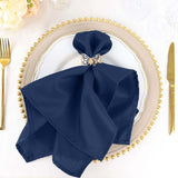 5 Pack | Navy Blue Seamless Cloth Dinner Napkins, Reusable Linen | 20inchx20inch