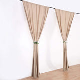 2 Pack Nude Durable Flame Resistant Scuba Polyester Curtain Panel Backdrops