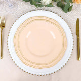 10 Pack | 10inch Nude / Gold Scalloped Rim Disposable Dinner Plates