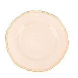 10 Pack | 9inch Nude / Gold Scalloped Rim Disposable Dinner Plates