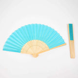 5 Pack Turquoise Asian Silk Folding Fans Party Favors, Oriental Folding Fan Favors