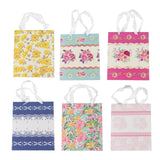 12-Pack Favor Bags Mixed Vintage Floral Tea Party – Paper Gift Bags with Ribbon Handles#whtbkgd