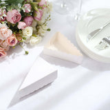 10 Pack | 4inch x 2.5inch White Single Slice Triangular Cake Boxes with Scalloped Top