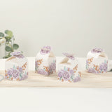 25 Pack Lavender Peony Floral Top Candy Gift Boxes, Lilac Cardstock Paper Party Favor Boxes - 3inch