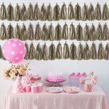 12 PCS Pre-Tied Paper Fringe Tassel Garland, Paper Tinsel Curtains - Antique Gold