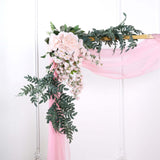 18ft | Pink Wedding Arch Drapery Fabric Window Scarf Valance, Sheer Organza Linen