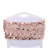 5 Pack | Big Payette Sequin Round Chair Sashes - Blush | Rose Gold