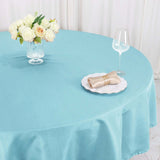 90" Light Blue Polyester Round Tablecloth