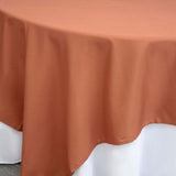 Terracotta (Rust) Polyester Square Tablecloth 90Inch