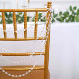 16inch Clear Faux Pearl Beaded Chiavari Chair Back Garland Sash