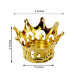 12 Pack | Gold Fillable Mini Crown Party Favor Candy Treat Containers - 3Inch