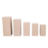 Set of 5 Nude Rectangular Stretch Fitted Pedestal Pillar Prop Covers, Spandex Display Box