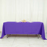 72"x120" Purple Polyester Rectangle Tablecloth, Reusable Linen Tablecloth