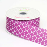 10 Yards 1.5 Inch | Purple Grosgrain Geometric Pattern Quatrefoil Ribbon | TableclothsFactory