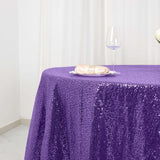 120" Purple Premium Sequin Round Tablecloth