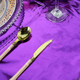 Purple Metallic Foil Square Tablecloth, Disposable Table Cover