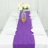 12inch x 108inch Purple Accordion Crinkle Taffeta Linen Table Runner